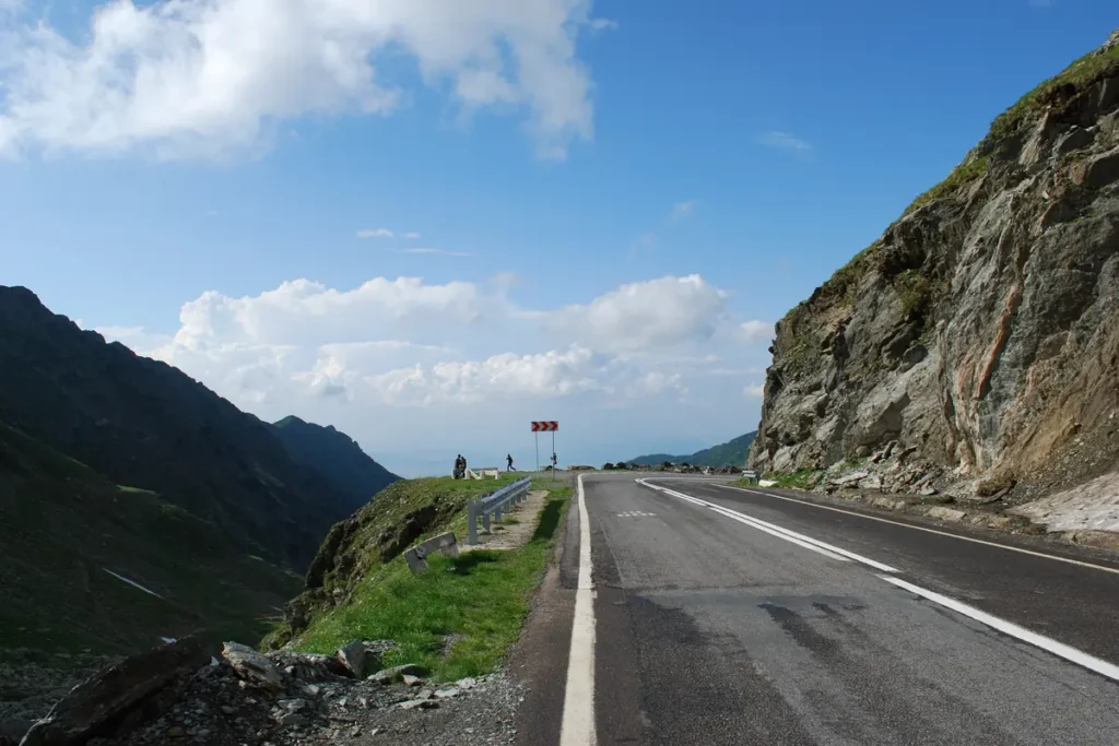 The winding Transfăgărășan road near Bâlea Lake in the Făgăraș Mountains.